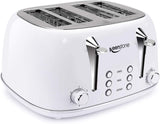 Toasters 4 Slice, Keenstone Retro Stainless Steel Bagel Toaster with Wide Slots, Black