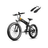 26 Inch Electric Bike for Adults Fat Tire Mountain Bike Snow Beach Electric Bicycle for Men Folding Commuter City E-Bikes Shimano 7-Speed 48V 10AH Removable Battery