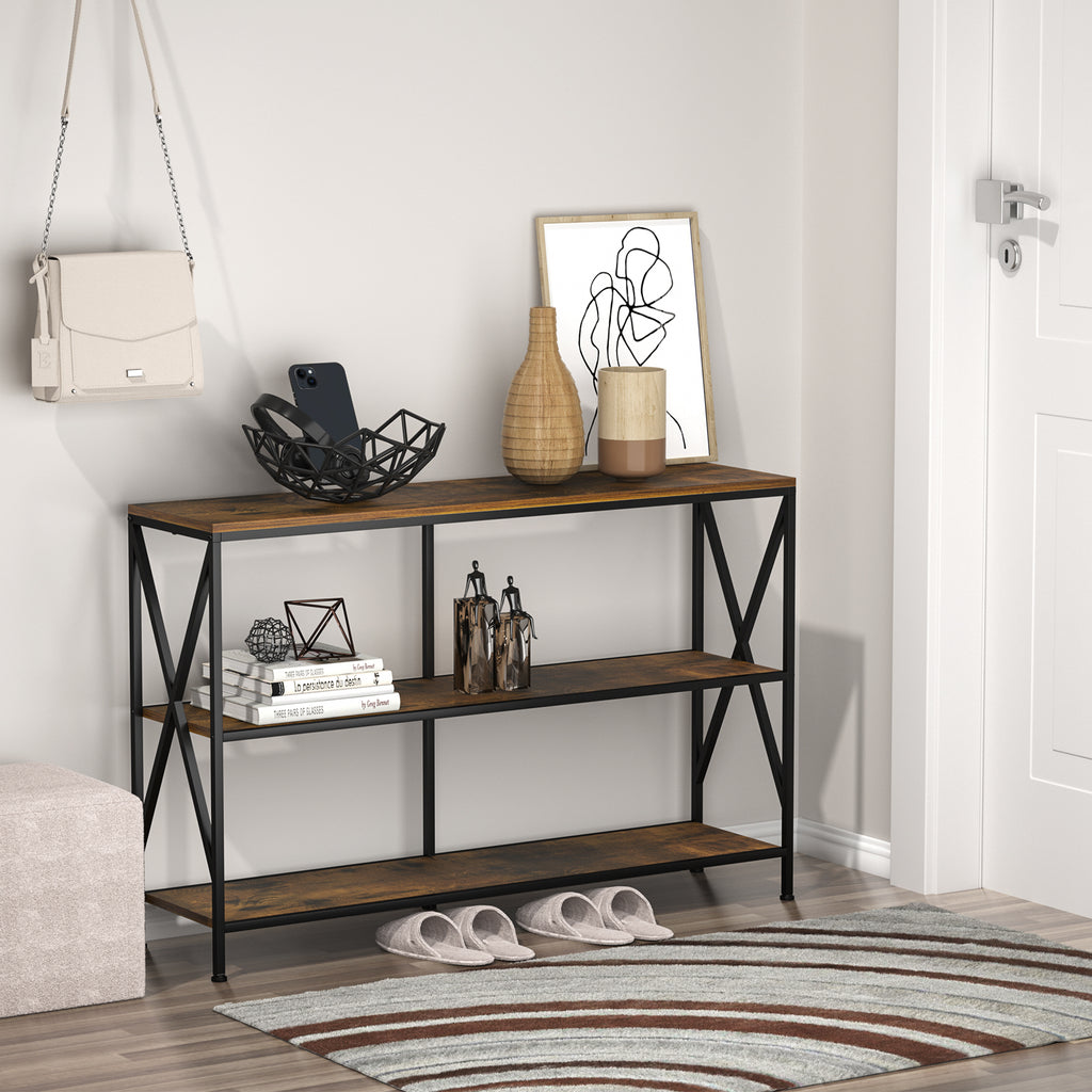 Cheflaud TV Stand for TVs up to 55",TV Console Table Storage Shelves,Wood Sofa Table for Living Room,Entryway