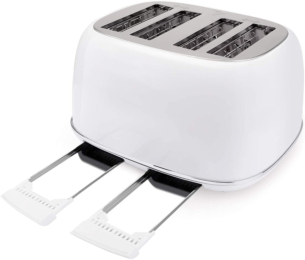 Toasters 4 Slice, Keenstone Retro Stainless Steel Bagel Toaster with Wide Slots, Black