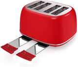 Toasters 4 Slice, Keenstone Retro Stainless Steel Bagel Toaster with Wide Slots, Black