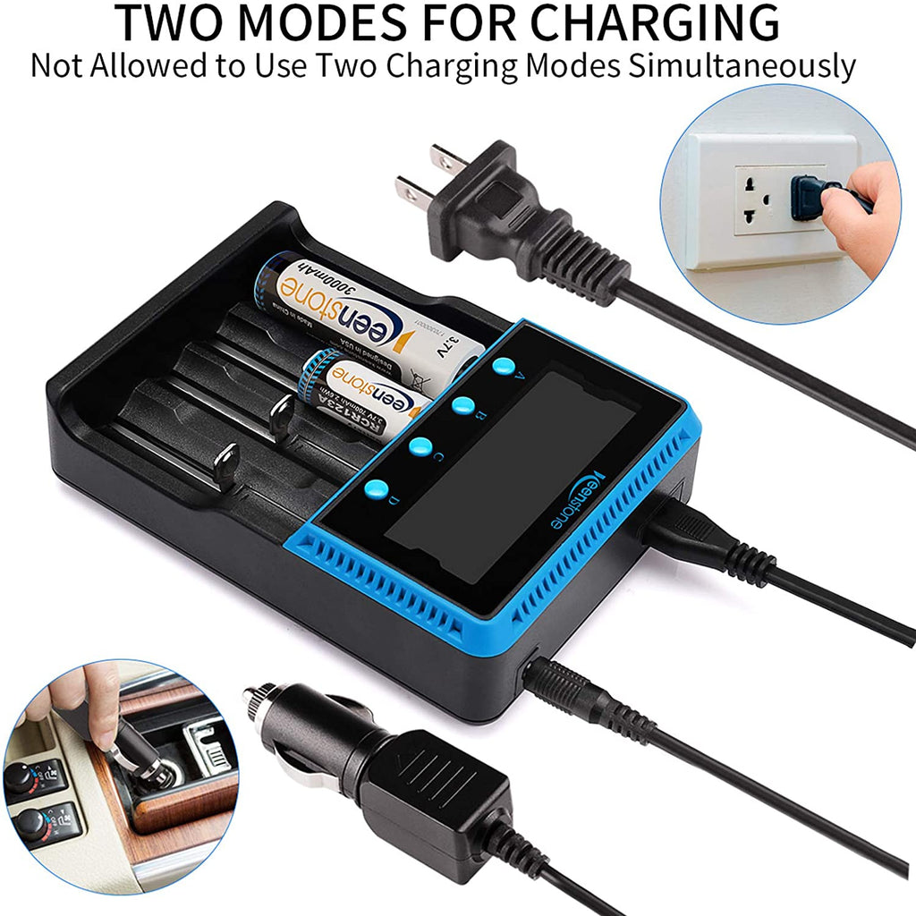 18650 Battery Charger, Keenstone Smart Universal Charger LCD Display for Rechargeable Batteries Ni-MH Ni-Cd AA AAA Li-ion LiFePO4 IMR 10440 14500 16340 RCR123A 26650