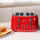 Toasters 4 Slice, Keenstone Retro Stainless Steel Bagel Toaster with Wide Slots, Black