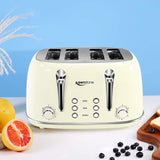 Toasters 4 Slice, Keenstone Retro Stainless Steel Bagel Toaster with Wide Slots, Black