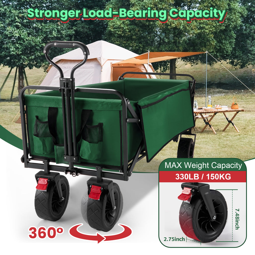 Super Large Collapsible Garden Cart, VECUKTY Folding Wagon Utility