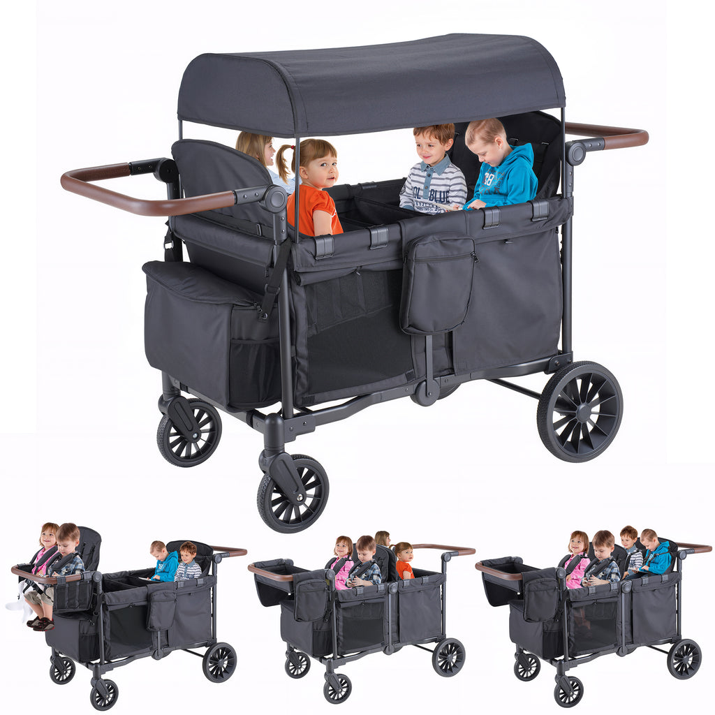 kid wagon stroller SACVON Toddler Stroller Wagon for 4 Kids with Cooler Bag,Parent Organi – Keenstone.com