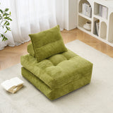 BEHOST 70" Corduroy Folding Futon Sofa with Pillow, 3-in-1 Convertible Couch Bed for Bedroom, Matcha Green