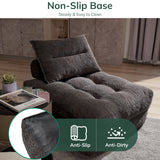 Folding Sofa Bed, Convertible Sleeper Chair with Pillow, Portable Chair Sofa for Living Room & Bedroom, Anti-Slip, No Installation Required, Grey, Single Size