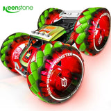 RC Off Road Monster Car, Keenstone 1:10 Giant Wheel Remote Control Toy Car with High-Speed Climbing and Colorful Gradient Lights with Music,Green