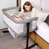 SACVON Baby Bassinets, All Mesh Crib Portable for Safe Co-Sleeping,Adjustable Bedside Sleeper,Baby Bed for Infant Newborn, Black