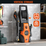 Keenstone Electric Pressure Washer, 4200PSI Max 3 GPM Power Washer with 35FT Power Cord 20FT Hose 5 Nozzles,Soap Cannon for Cars Patios