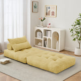 Behost Folding Sofa Bed, Floor Chiar with Pillow for Living Room & Bedroom, Anti-slip, Yellow, Adult