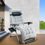 Oversized Zero Gravity Chair ,VECUKTY Oversized XL Ergonomic Patio Recliner Folding Reclining Chair for Indoor and Outdoor,Gray