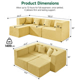 BEHOST 102.5" L Shaped Modular Sectional Sofa with Extra Deep Seats, Cloud Couch for Small Living Room,Teddy Yellow