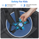 SACVON Toddler Stroller Wagon for 4 Kids with Cooler Bag,Parent Organizer,5-Point Harnesses,Black