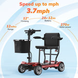 SACVON Ultra Lightweight Mobility Scooter for Seniors,43Lbs Aluminum Electric Wheelchair,Lithium Battery,Suitable for Travel