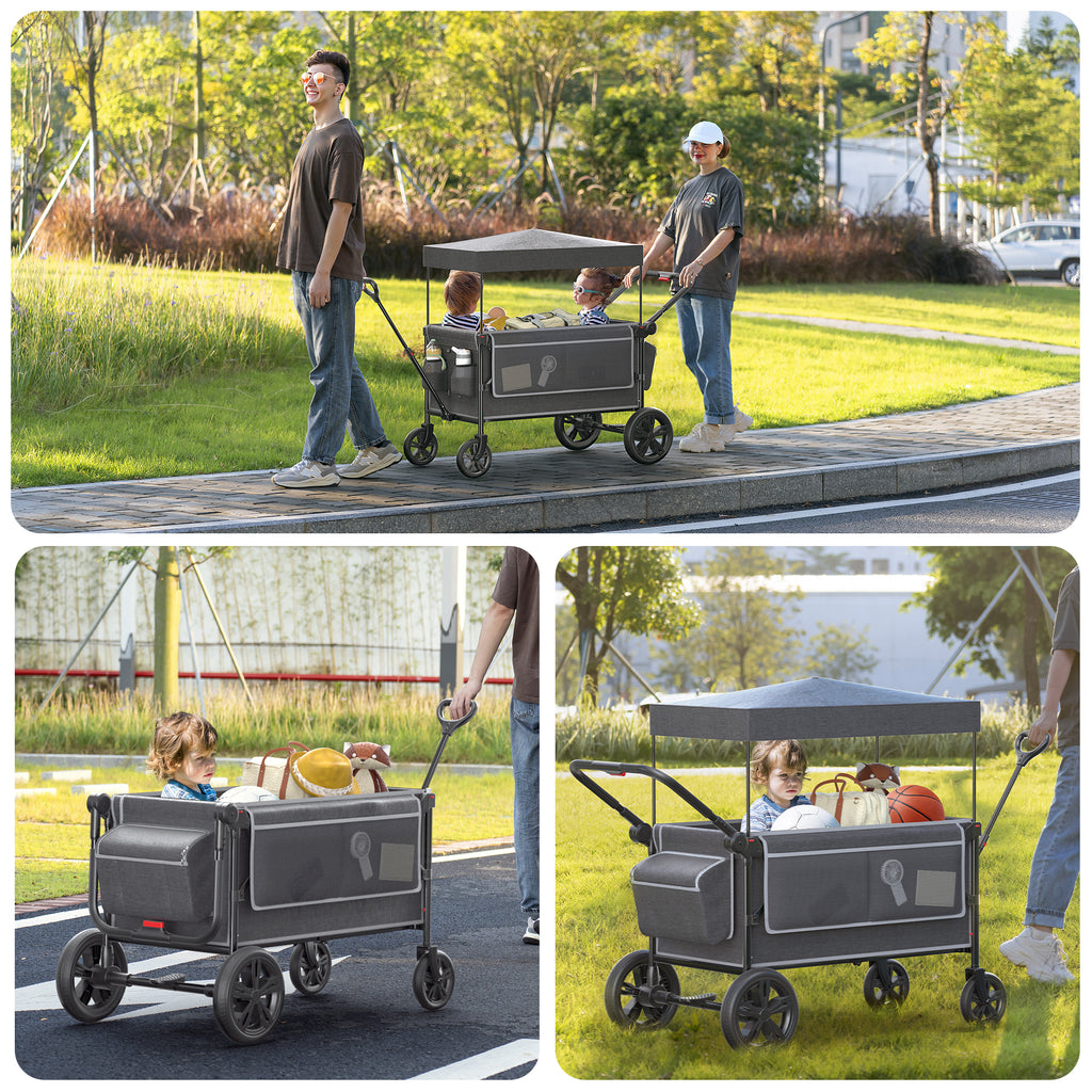 covered stroller wagon SACVON All-Terrain Stroller Wagon for Toddlers with Canopy, Parent Org – Keenstone.com