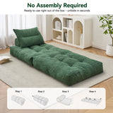 BEHOST 86" Large Futon Sofa Bed for Adults, 3-in-1 Convertible Folding Chair Bed Sleeper Chair, Green