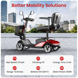 SACVON Upgrade 4 Wheel Mobility Scooter for Seniors, Foldable Powered Mobile Wheelchair for Adult 330lbs