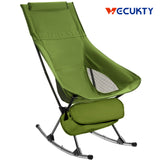 Camping Chair, VECUKTY High Back Rocking Chair 240 lbs Capacity, Heavy Duty Compact Outdoor Portable Folding Rocker Chair for Camping Hiking Gardening Travel Beach Picnic,Green