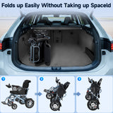 SACVON Lightweight Electric Wheelchair for Adults,Only 59 Lbs All Terrain Motorized Wheelchair,22 Miles Long Travel Range,2 Storage Bags
