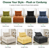 BEHOST 86" 4 Pack Large Futon Sofa Bed for Adults, 3-in-1 Convertible Folding Chair Bed Sleeper Chair, Sunshine Yellow