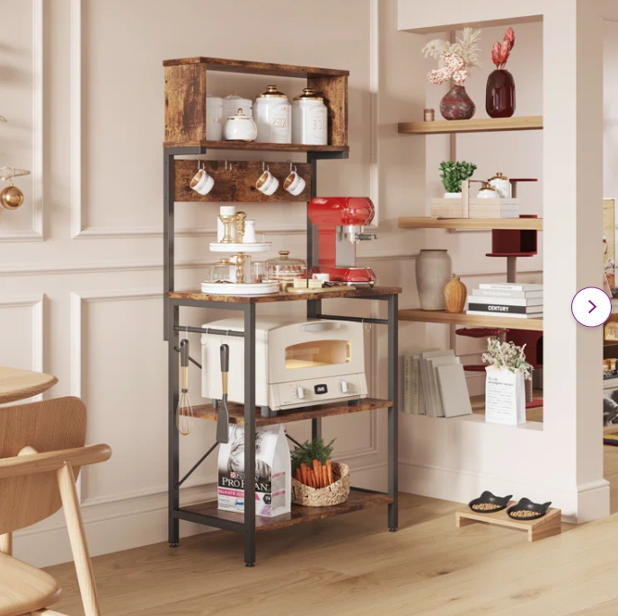 MONVANE 5 Tier Kitchen Baker s Rack with Power Outlet White