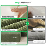 Behost 140" Modular Sectional Sofa for Living Room, U Shaped Chenille Cloud Couch Sleeper Bed, Green