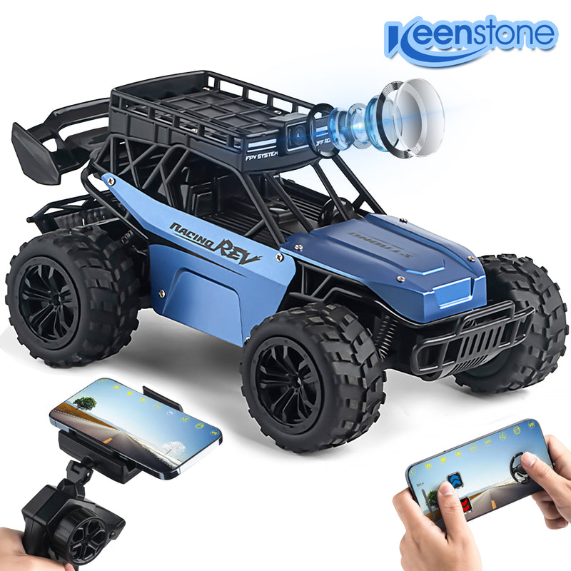 RC Car with 5G HD 1080P FPV Camera, 2.4Ghz Remote Control Car w/Walkie Talkie Function, 1:16 Scale High Speed Electric Carrier Vehicle Monster Trucks for Kids Adults,Blue
