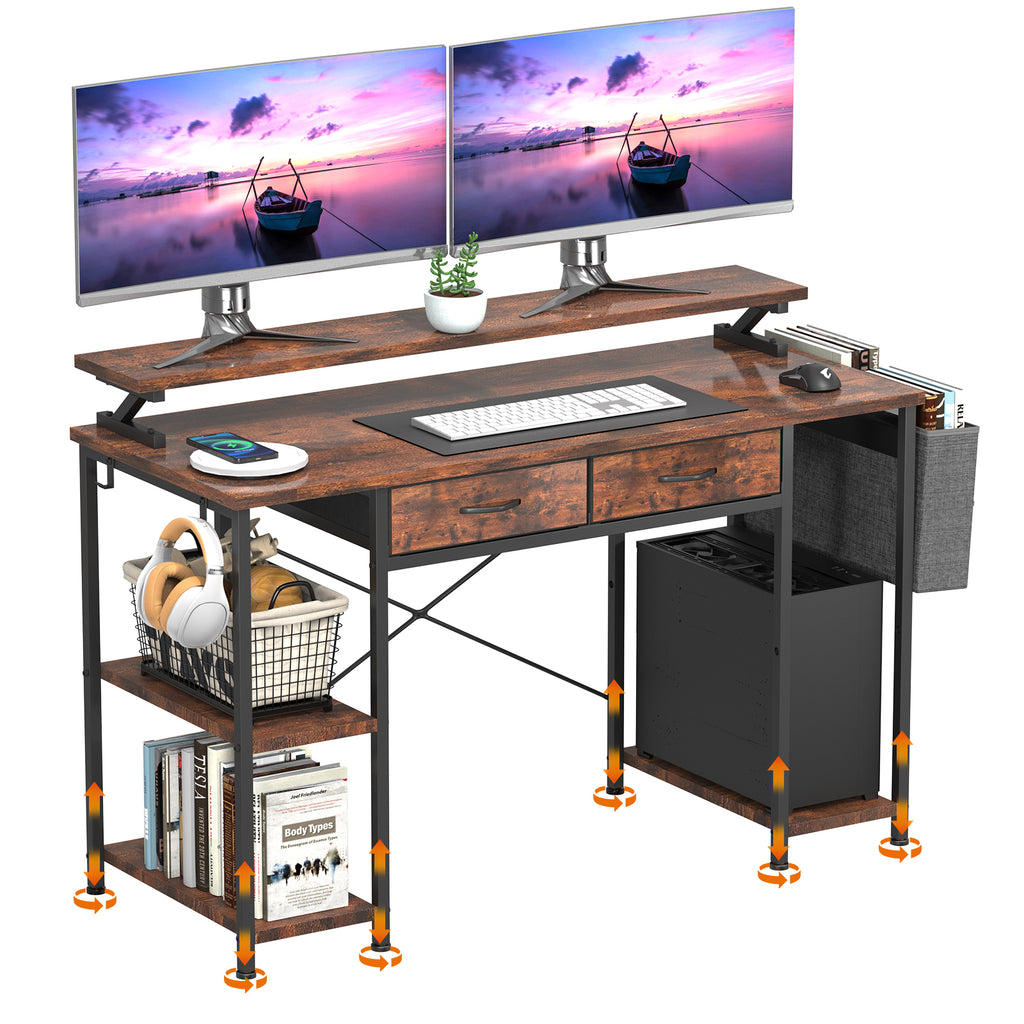 MONVANE® Sturdy Computer Desk with Drawer, Ergonomic 47