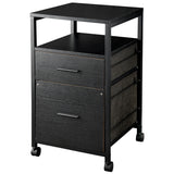 MONVANE File Cabinet with 2 Drawers for A4 Letter Size for Home Office, Mobile Printer Stand with Storage, Black