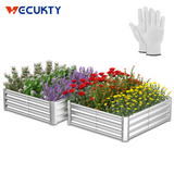 VECUKTY 9x3x1 ft Raised Garden Beds Outdoor, 3×3×1 ft (2 Pack) Planter Raised Bed for Gardening, Vegetables, Flowers ,Large Metal Garden Box