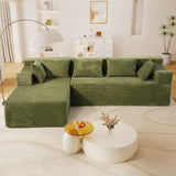 Behost 105" Sectional Couch Cloud with L-Shaped Chaise, Upholstered Sofa with Deep Seat, No Assembly Required, Green Couches for Living Room Bedroom