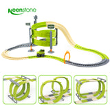 Electric Racing Tracks for Boys and Kids, Race Car Track Sets Gift Toys for Children Over 5+,Green