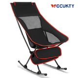 Camping Chair, VECUKTY High Back Rocking Chair 240 lbs Capacity, Compact Outdoor Portable Folding Rocker Chair for Camping Hiking Gardening Travel Beach Picnic,Black