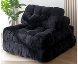 Folding Sofa Bed, 78" Convertible Sleeper Chair with Pillow for Living Room & Bedroom, Black