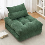 BEHOST 86" Large Futon Sofa Bed for Adults, 3-in-1 Convertible Folding Chair Bed Sleeper Chair, Green