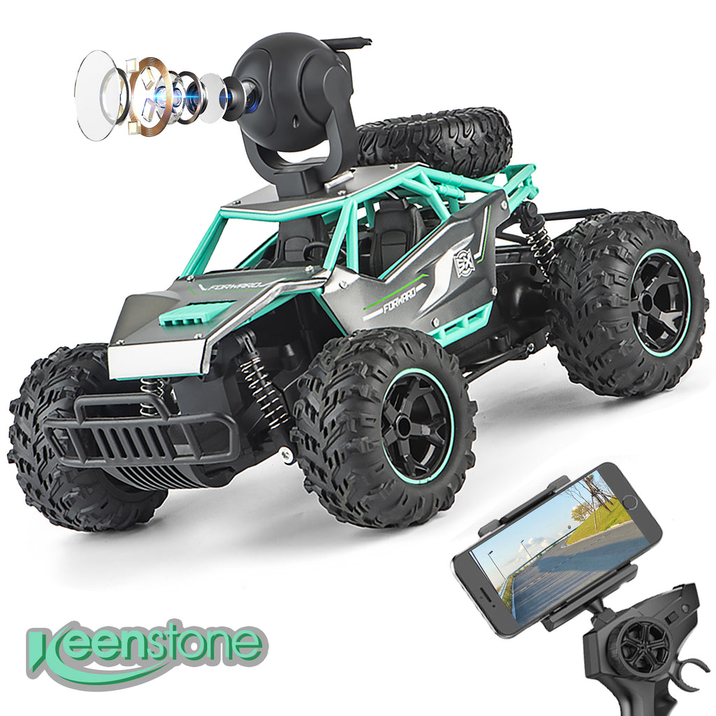 RC Car with 5G HD 1080P FPV Camera, 2.4Ghz Remote Control Car, 1:16 Scale High Speed Electric Carrier Vehicle Monster Trucks for Kids Adults,Green