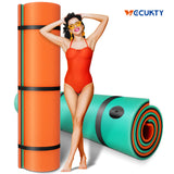 6'x 6' Floating Water Mat for 2 Person, VECUKTY 3 Layer Lily Pad for Water Recreation and Relaxing,Tear-Resistant XPE Foam Floating Pad for Beach,Ocean, Lake,Organ