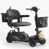 SACVON 4 Wheels Mobility Scooter with Cane Holder for Seniors, Electric Folding Wheelchair Device for Travel