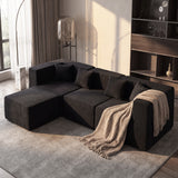 BEHOST 102.5" L Shaped Modular Sectional Sofa with Extra Deep Seats, Cloud Couch for Small Living Room,Teddy Black
