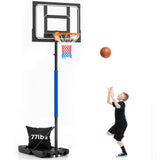 Kids Basketball Hoop Stand 5-9 FT Adjustable, Portable Basketball Goals for Kids Teenagers with Stand & Backboard Wheels Fillable Base, Great outdoor, Backyard, Driveway, Indoor Play