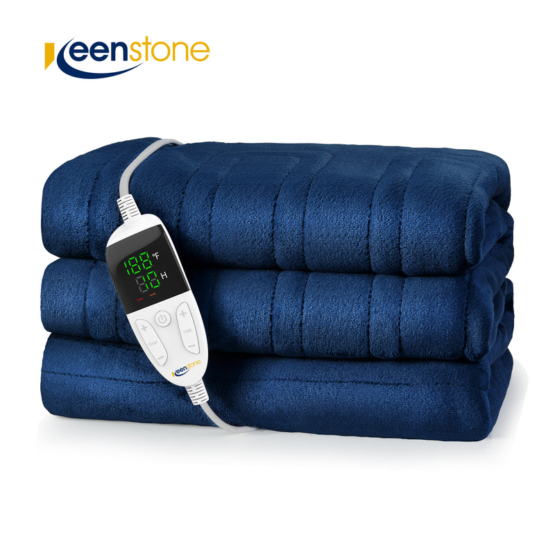 50*60“ Electric Heated Blanket Throw, Keenstone Machine Washable Fast Heated Flannel Blanket, Darkturquoise