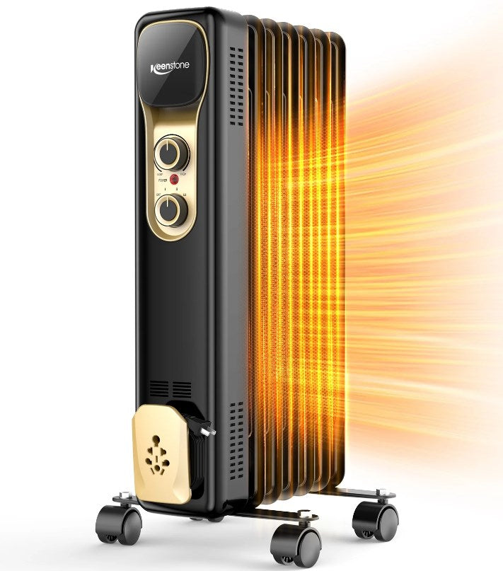 Keenstone 1500W Electric Oil Filled Radiator Space Heater 7-Fin