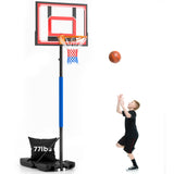 Kids Basketball Hoop Stand 5-9 FT Adjustable, Portable Basketball Goals for Kids Teenagers with Stand & Backboard Wheels Fillable Base, Great outdoor, Backyard, Driveway, Indoor Play
