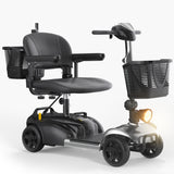 SACVON 4 Wheels Mobility Scooter with Cane Holder for Seniors, Electric Folding Wheelchair Device for Travel