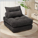 Folding Sofa Bed, Convertible Sleeper Chair with Pillow, Portable Chair Sofa for Living Room & Bedroom, Anti-Slip, No Installation Required, Grey, Single Size