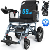 SACVON Lightweight Electric Wheelchair for Adults,Only 59 Lbs All Terrain Motorized Wheelchair,22 Miles Long Travel Range,2 Storage Bags