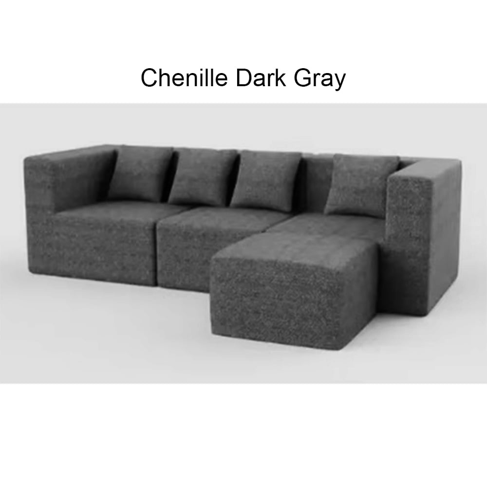 Dark gray sectional sofa with chaise lounge