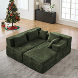 Behost 105" Modular Sectional Sofa for Living Room, Green